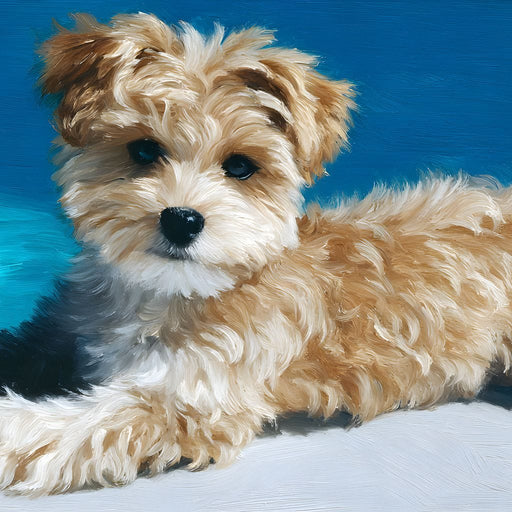 Puppy By The Blue Waters Canvas Print