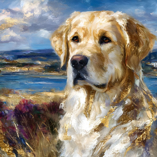 Golden Retriever Lakeside Watch - Neal Hackett Canvas Print
