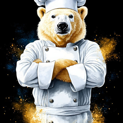 Polar Bear Chef Canvas Print