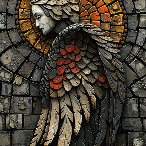 Ethereal Angel Guardian Mosaic Canvas Print