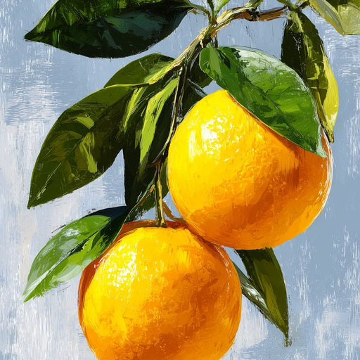 Sunlit Oranges On Branch Canvas Print