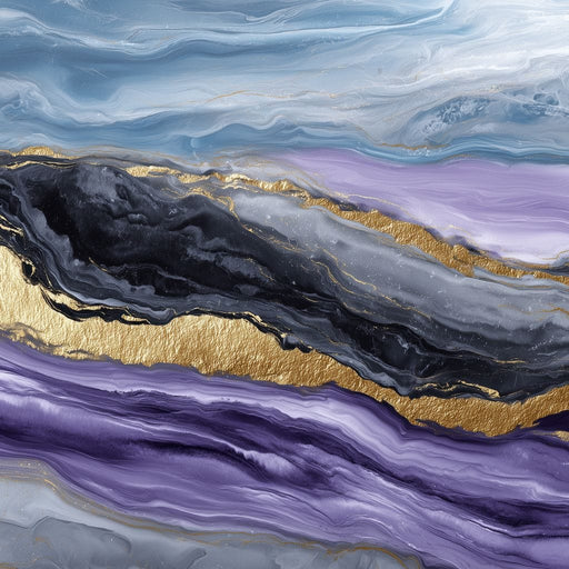 Lavender Gold Marble Drift Canvas Print