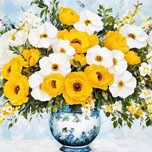 Golden Blossoms Harmonize Canvas Print