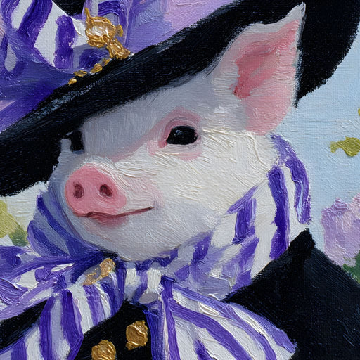 Piglet Lavender Elegance Parade Canvas Print