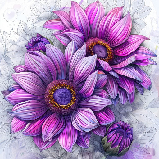 Purple Petal Parade - TooplesArt Canvas Print