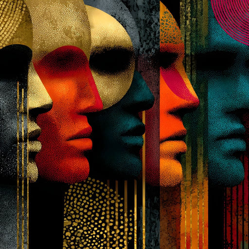 Faces of Colorful Reflections Canvas Print