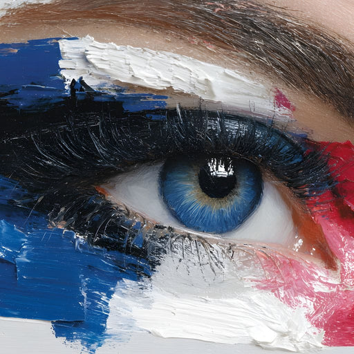 Vivid Blue Eye Impasto Vision Canvas Print