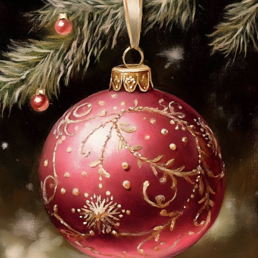 Ruby Ornament Holiday Glow Canvas Print