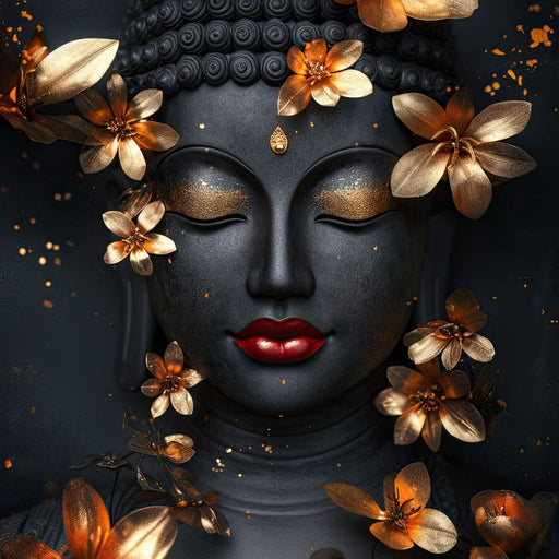 Radiant Floral Buddha Tranquility Canvas Print