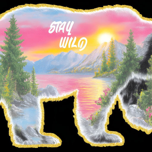 Bear Silhouette Mountain Sunset Canvas Print