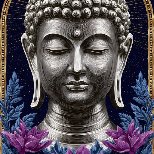 Buddha Lotus Radiance Under Stars Canvas Print
