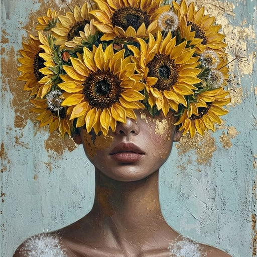 Sunflower Head Spring Portrait Canvas Print