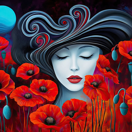 The Poppy Queen’s Dream - TooplesArt Canvas Print