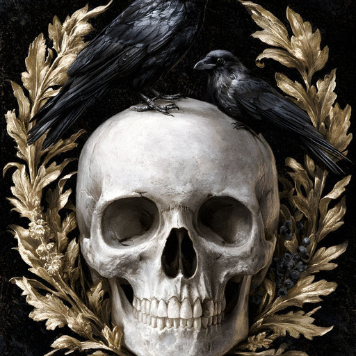 Gilded Crows Upon Bone Canvas Print