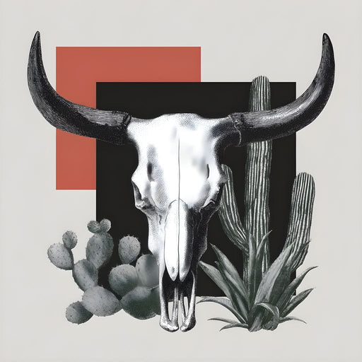 Modern Desert Longhorn Geometry Canvas Print