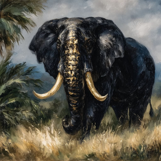 Majestic Elephant Safari Gold Canvas Print