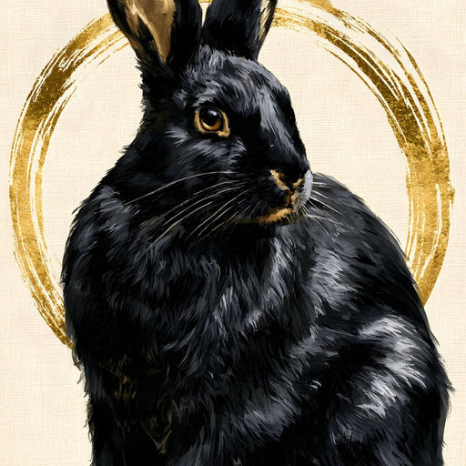 Gilded Hare Watching The Horizon Canvas Print