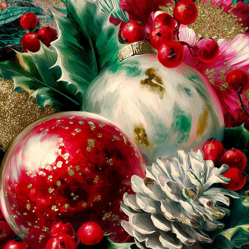 Festive Ornaments Holiday Glow Canvas Print