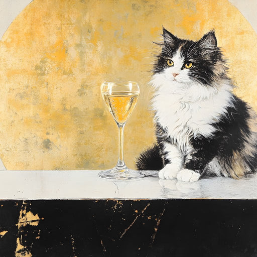 Golden Feline Elegance Scene Canvas Print