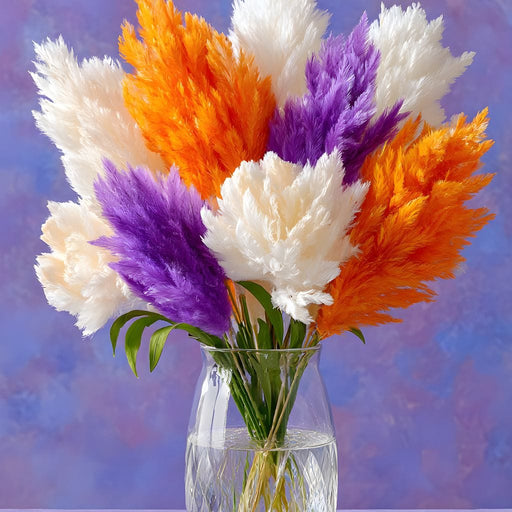 Vibrant Pampas Grass Bouquet Scene Canvas Print