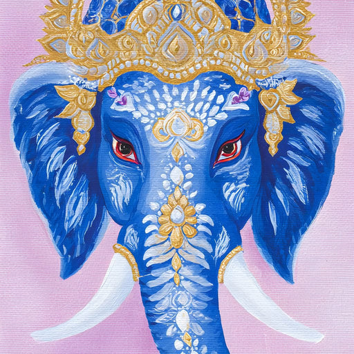 Royal Sapphire Ganesha Blessing Canvas Print