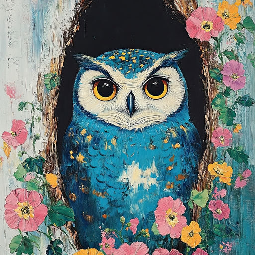 Owl Guardians Floral Haven Canvas Print