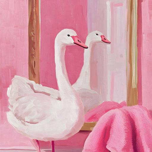Swan in the Bathroom Canvas Print