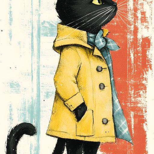Elegant Feline in Rain Coat Canvas Print