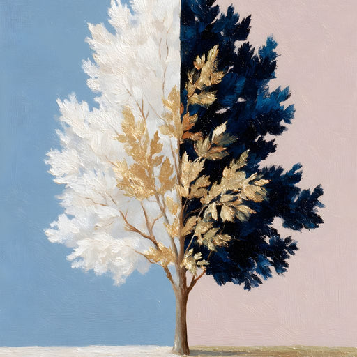 Balanced Seasons Tree Reflection Canvas Print