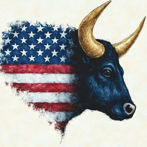 Patriotic Majestic Bull Symbol Canvas Print
