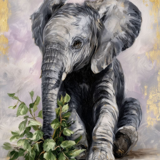Gentle Elephant Calf Portrait Canvas Print