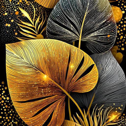 Golden Leaves Nightfall Magic Canvas Print