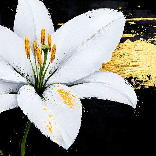 Golden Elegance Lily Blossom Canvas Print