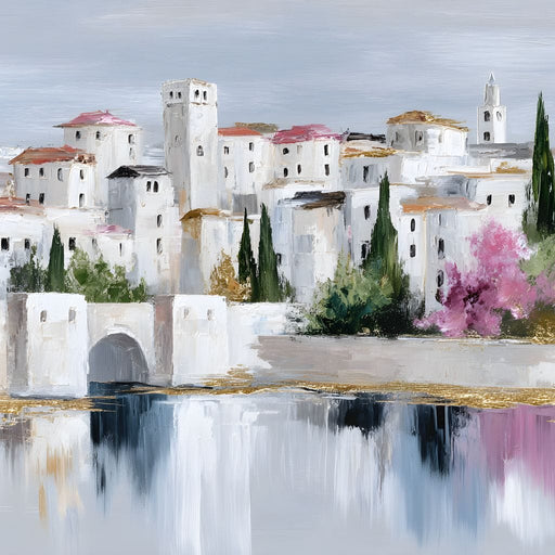 Mediterranean Village Reflection Canvas Print