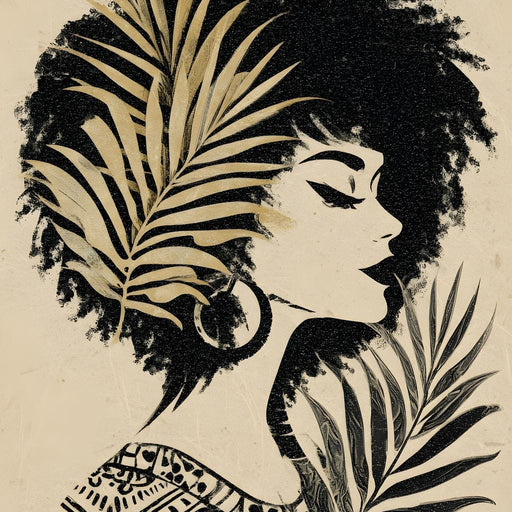 Tropical Noir Lady Silhouette Canvas Print