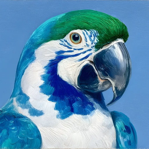 Majestic Cyan Parrot Portrait Canvas Print