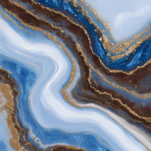 Blue Geode Gold River Flow Canvas Print