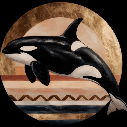 Orca Spirit Under Golden Moon Canvas Print