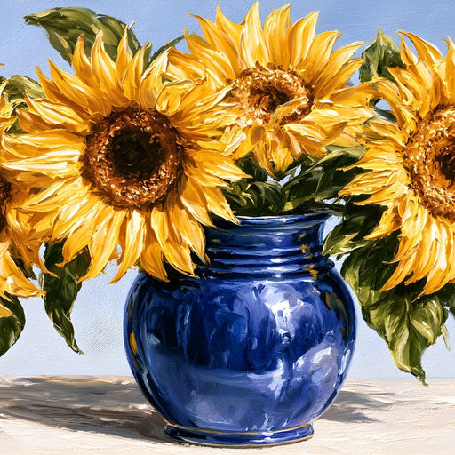 Golden Petals Resting Upon Cobalt Glass Canvas Print