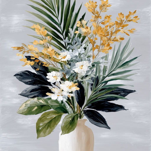 Golden Botanicals Still Life Canvas Print