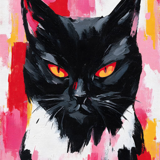 Nocturnal Panther Kitty Fire Eyes Canvas Print