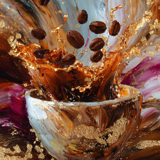 Golden Coffee Splash Reverie Canvas Print