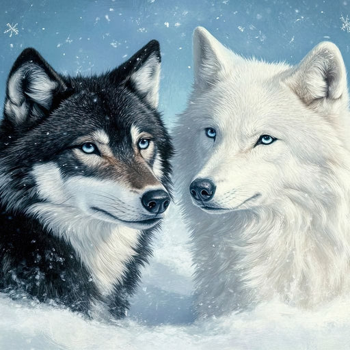 Eternal Snowbound Wolves Canvas Print