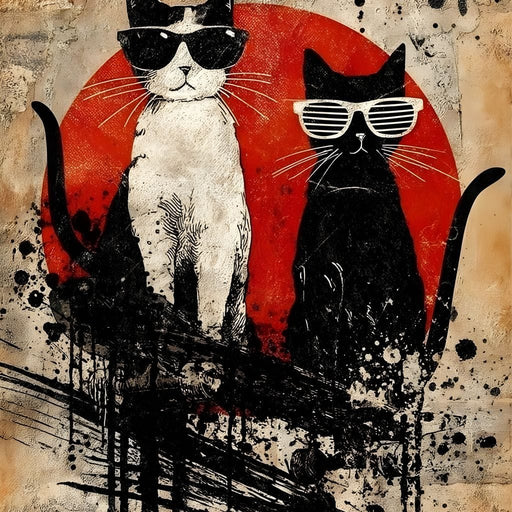 Streetwise Cats With Shades Canvas Print