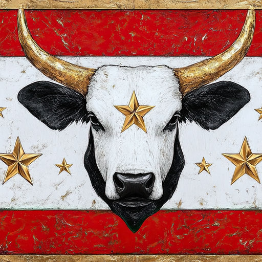 Golden Star Bull Uprising Canvas Print