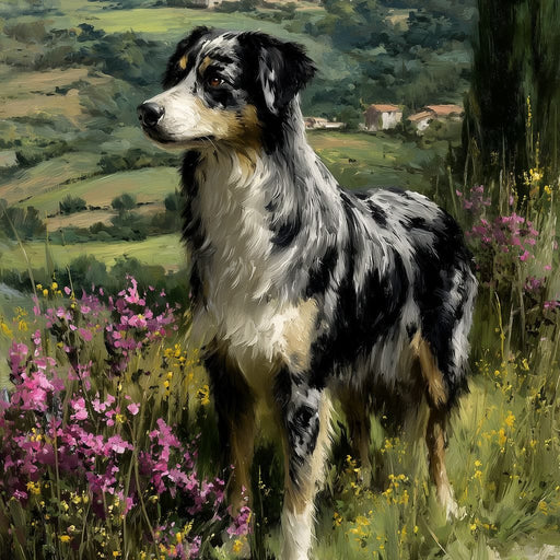 Australian Shepherd Meadow Sentinel Canvas Print