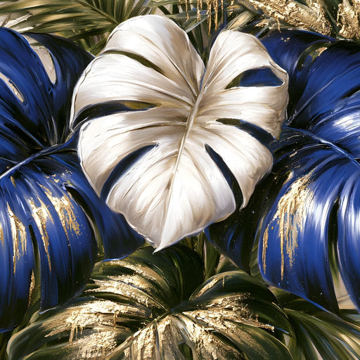 Gilded Foliage Under Midnight Light Canvas Print