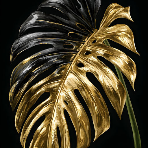 Gilded Leaf Of Dark Night Canvas Print