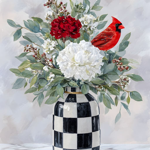 Cardinal Bouquet Bloom Canvas Print