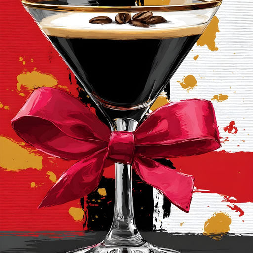 Espresso Martini Red Bow Canvas Print